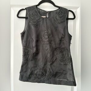 Giovanni of Italy Sheer Floral Sleeveless Shell Blouse